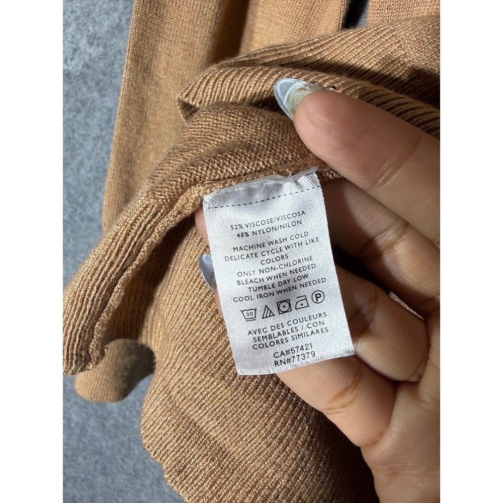 Ann Taylor Camel Tan Fine Knit Turtleneck Sweater Size M - Picture 4 of 8